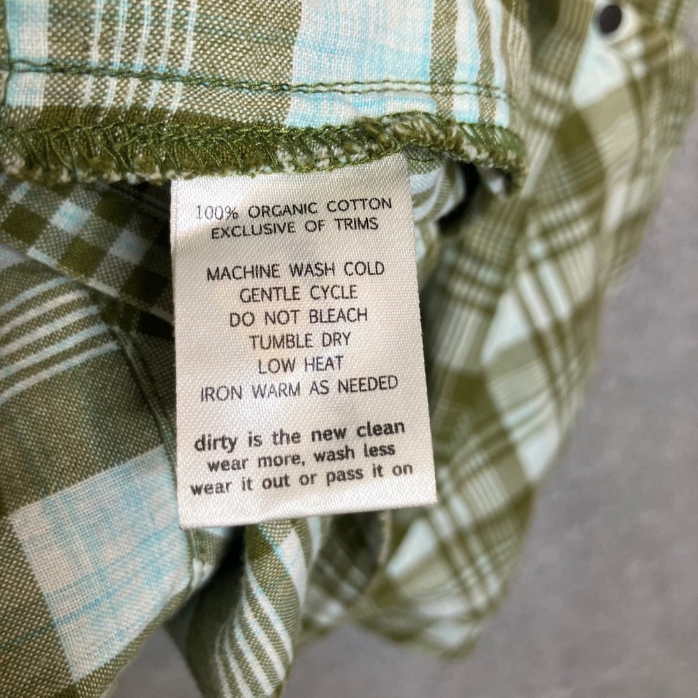 Horny Toad Organic Cotton Sleeveless Sun Dress L Olive Plaid Sustainable Cottage - Picture 4 of 8